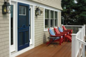 Entry Porch at Granite Point, Custom Home Construction in Southern Maine