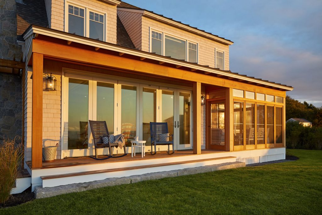 Beachside Porch, Custom Home Construction in Southern Maine