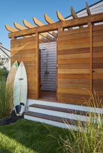 Outdoor Shower, Custom Home Construction in Southern Maine